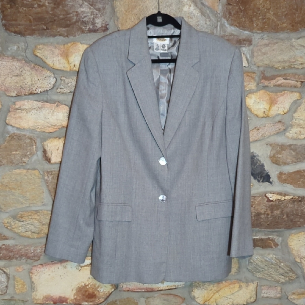 Talbots Pure New Wool Light Gray Blazer
